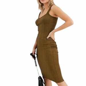 Capulet Lola Bustier Body Con Dress Gold Speckle Small